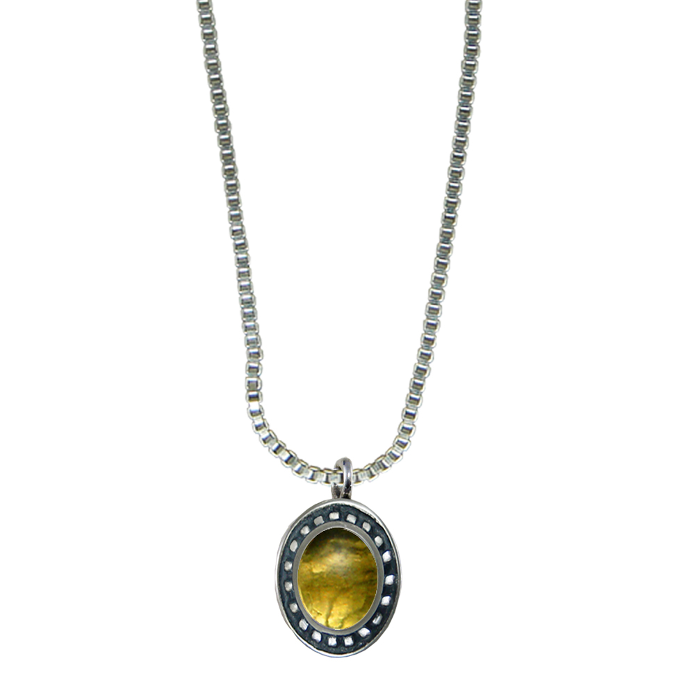 Sterling Silver Little Citrine Pendant Necklace